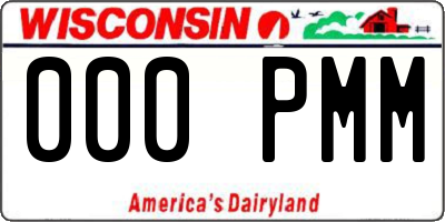 WI license plate 000PMM