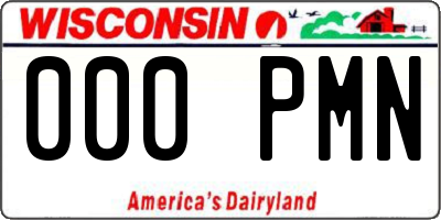 WI license plate 000PMN
