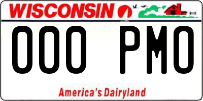 WI license plate 000PMO