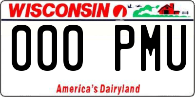 WI license plate 000PMU