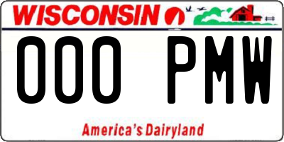 WI license plate 000PMW