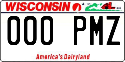 WI license plate 000PMZ