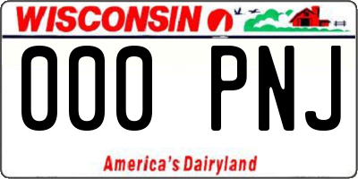 WI license plate 000PNJ