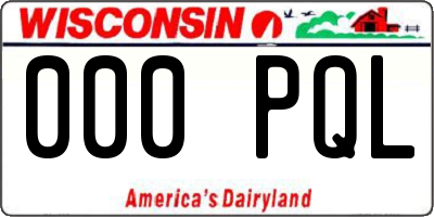 WI license plate 000PQL
