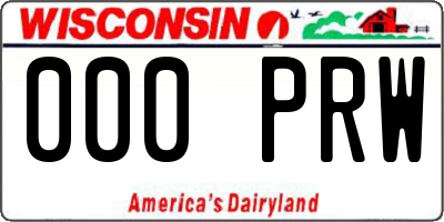 WI license plate 000PRW