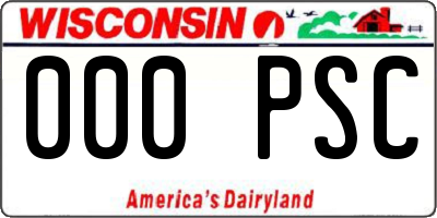 WI license plate 000PSC