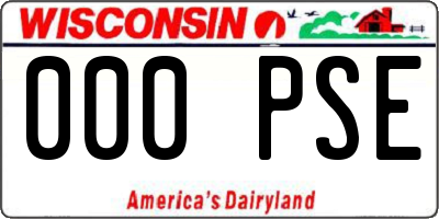 WI license plate 000PSE
