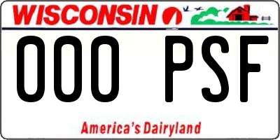 WI license plate 000PSF