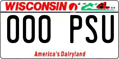 WI license plate 000PSU