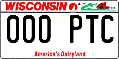 WI license plate 000PTC