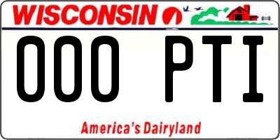 WI license plate 000PTI