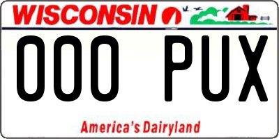 WI license plate 000PUX