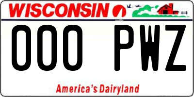 WI license plate 000PWZ