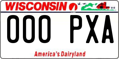 WI license plate 000PXA