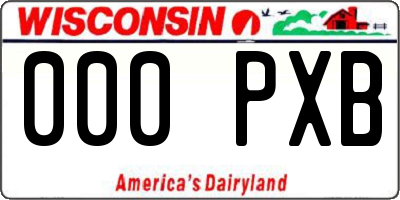 WI license plate 000PXB