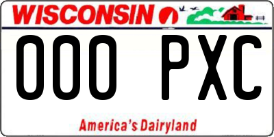 WI license plate 000PXC