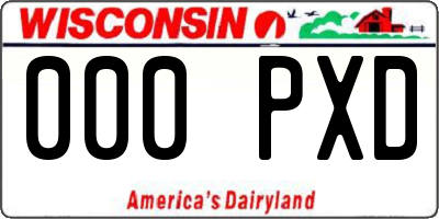 WI license plate 000PXD