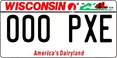 WI license plate 000PXE