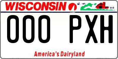 WI license plate 000PXH