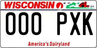 WI license plate 000PXK