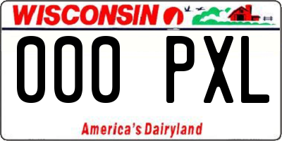WI license plate 000PXL