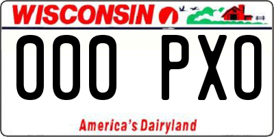 WI license plate 000PXO