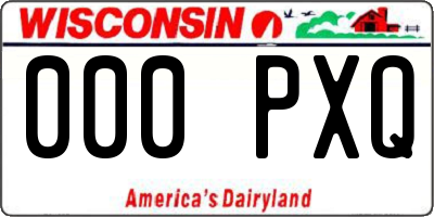 WI license plate 000PXQ