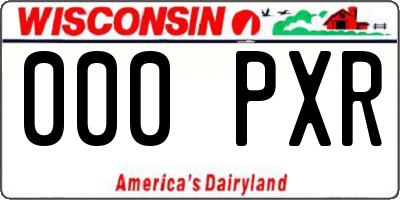 WI license plate 000PXR