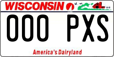 WI license plate 000PXS