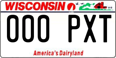 WI license plate 000PXT