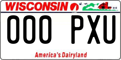 WI license plate 000PXU