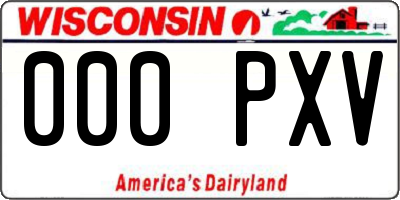 WI license plate 000PXV
