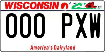 WI license plate 000PXW