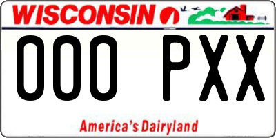 WI license plate 000PXX