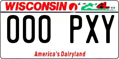 WI license plate 000PXY