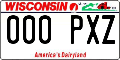 WI license plate 000PXZ