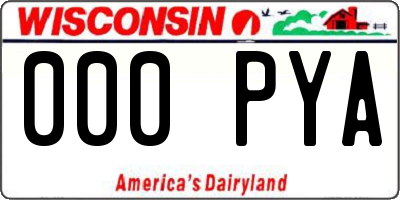 WI license plate 000PYA