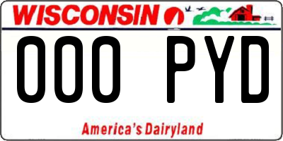 WI license plate 000PYD