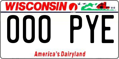 WI license plate 000PYE