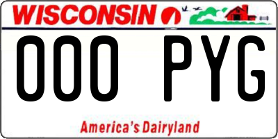 WI license plate 000PYG
