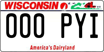 WI license plate 000PYI