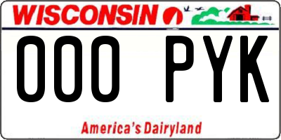 WI license plate 000PYK