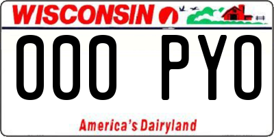 WI license plate 000PYO