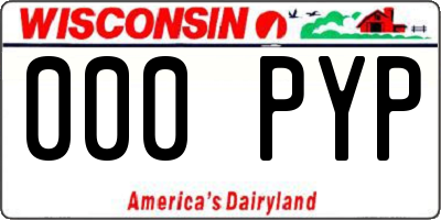 WI license plate 000PYP