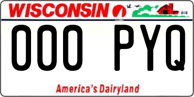 WI license plate 000PYQ