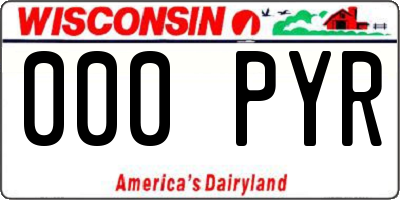 WI license plate 000PYR