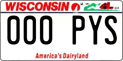 WI license plate 000PYS