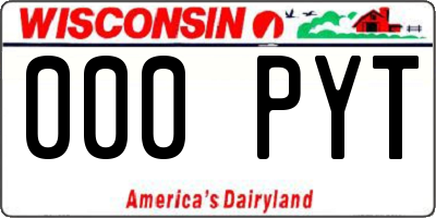 WI license plate 000PYT