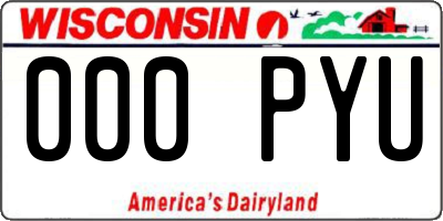 WI license plate 000PYU