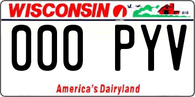 WI license plate 000PYV